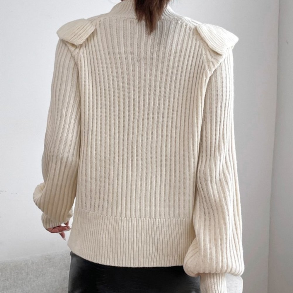 Contemporary Ruffle Trim Sweater Top - Picture 3 of 8